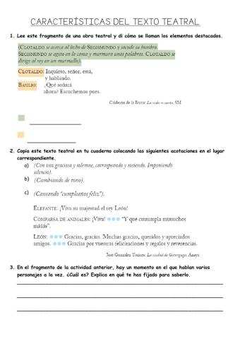 Características del texto teatral