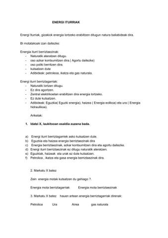 Energia berriztagarriak eta berriztaezinak