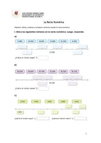 Números en la Recta Numérica