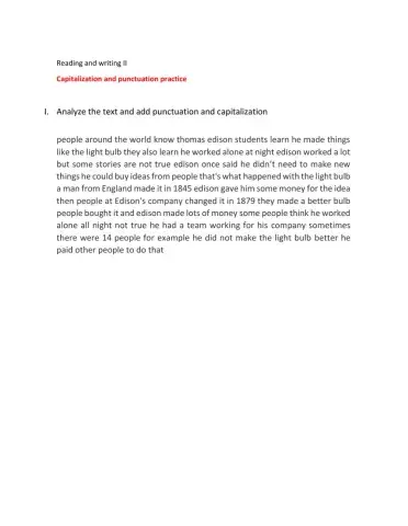 Capitalization and punctuation