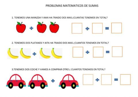 Problemas matemáticos sumas 1