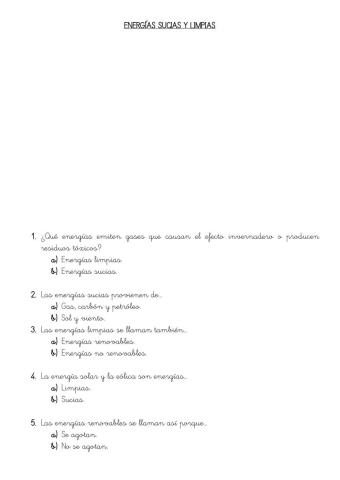 Energías limpias o sucias