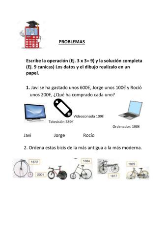 Problemas matemáticas 4º