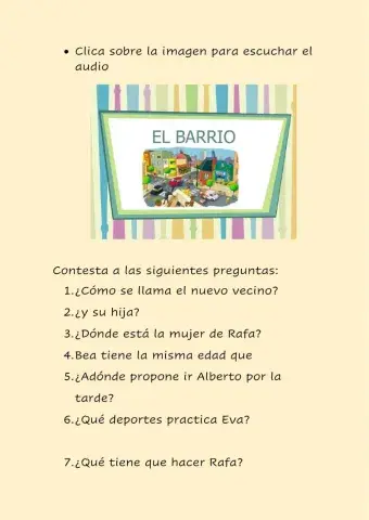 Comprension oral: el barrio