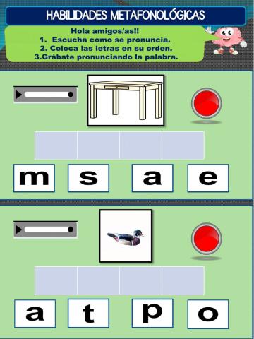 Escucha, habla y completa palabras