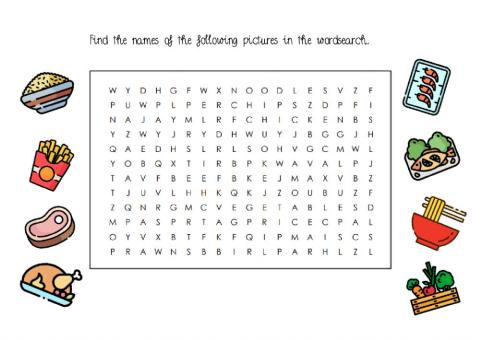 Food wordsearch