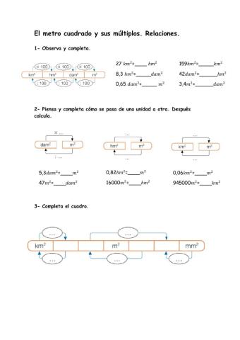 El metro cuadrado y sus múltiplos