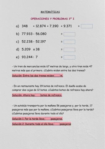 Operaciones y problemas I