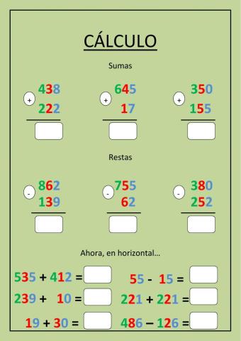 Cálculo 2º primaria