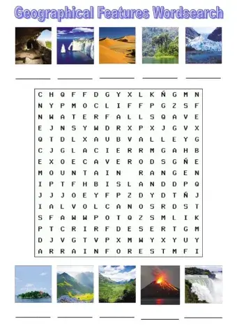 Geographical features wordsearch  tiger 6 macmillan