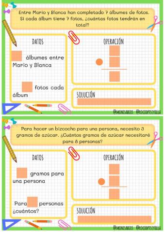 Problemas de multiplicación