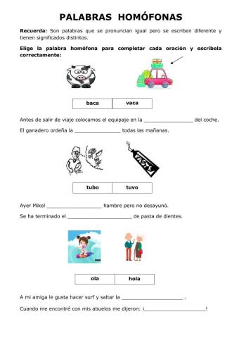 Palabras homófonas
