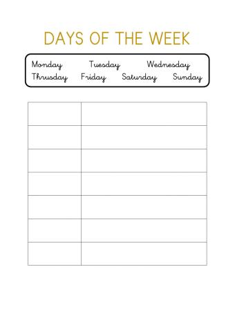 Days of the week
