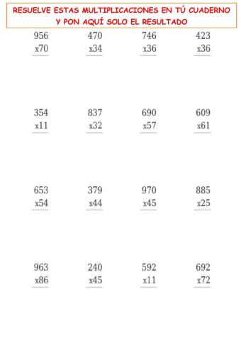 Multiplicaciones por 2 cifras