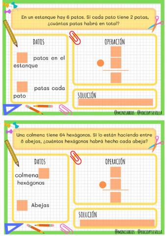 Problemas de multiplicación y división