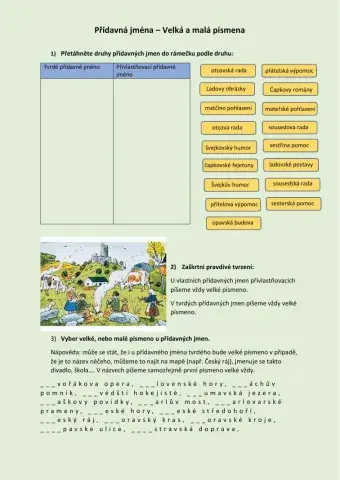 Přídavná jména a velká písmena