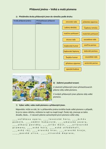 Přídavná jména a velká písmena