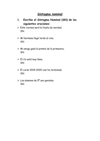 Sintagma nominal 5º