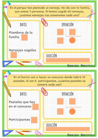 Problemas de división