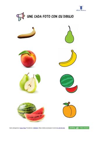 Une cada foto con su dibujo-frutas1