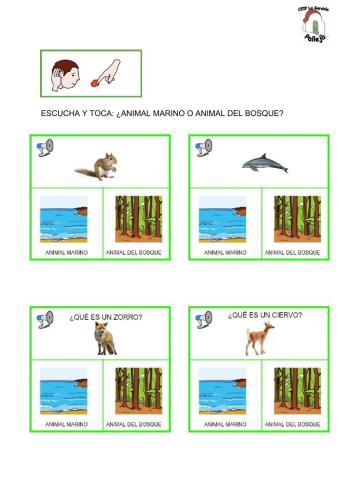 Animales Marinos-Animales del Bosque