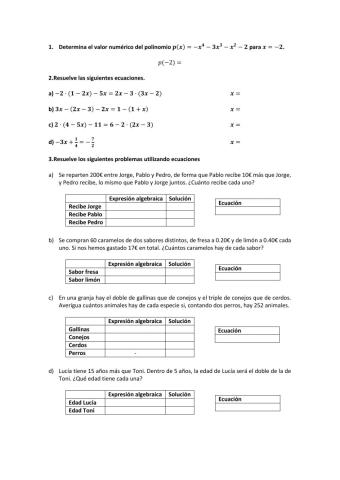 Examen Álgebra 1ºESO(No corregible)