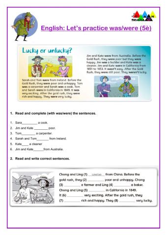 Let's practice was-were