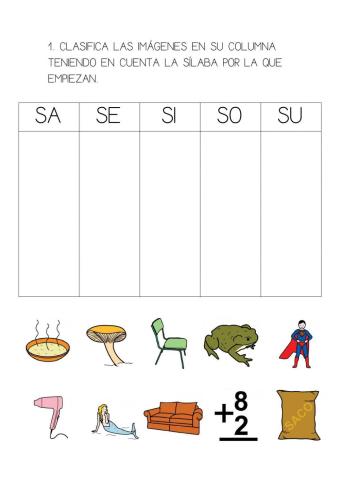 Letra S, lectoescritura