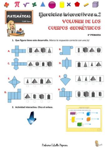 Nº 2 ejercicios interactivos volumen de cuerpos geométricos
