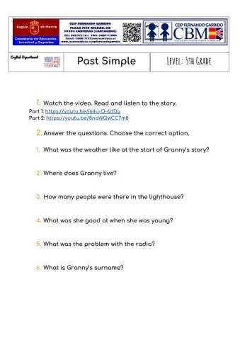 The Lighthouse keeper's daughter Story Comprehension