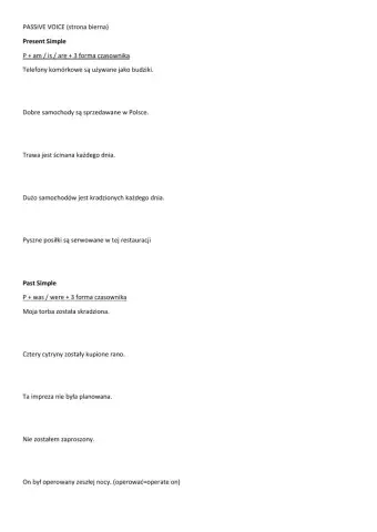 Passive voice - present simple, past simple