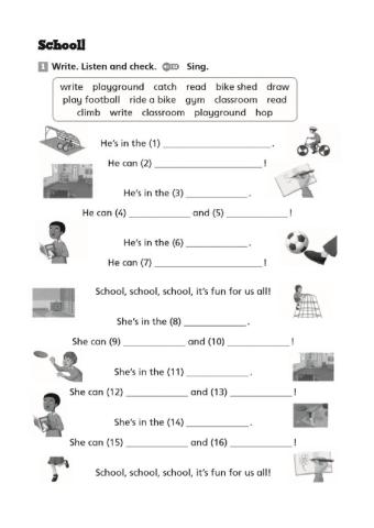 Lugares en el colegio