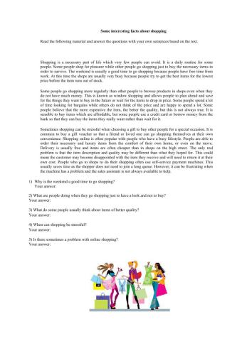 Facts about shopping