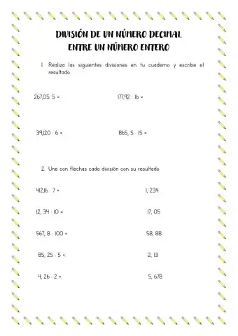 División de un número decimal entre uno entero