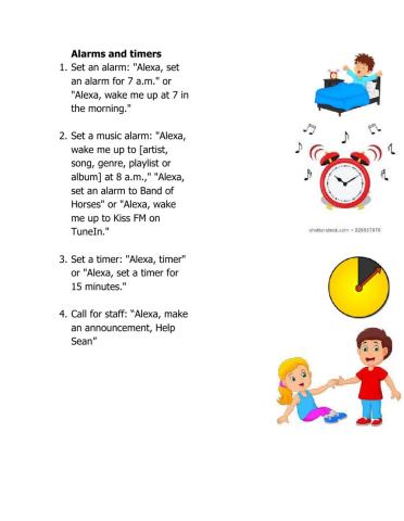 Alexa voice commands pecs matching