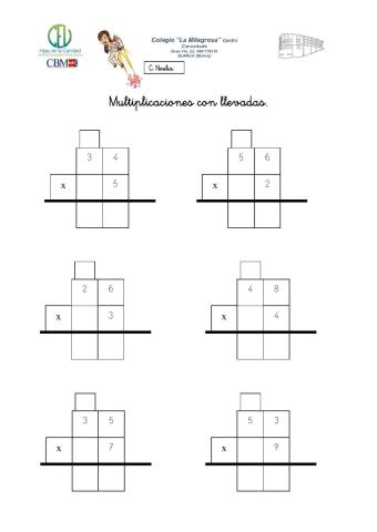 Multiplicaciones con llevadas.