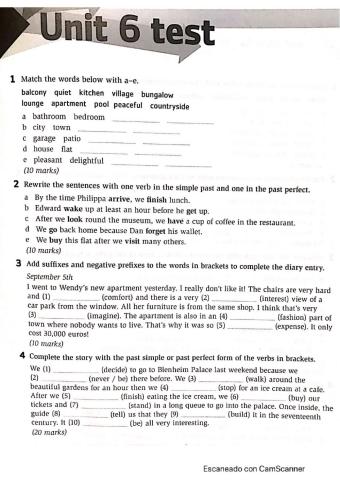 Past Perfect, houses and word formation. Entertainment, gerunds and infinitives ad order of adjectives