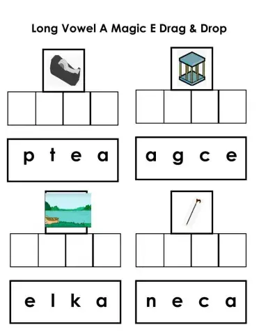 Long A magic E drag & drop