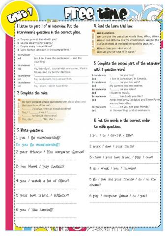 Present Simple yes-no questions