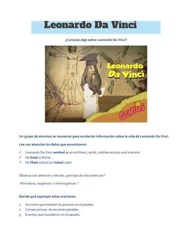 Pasado simple oraciones afirmativas