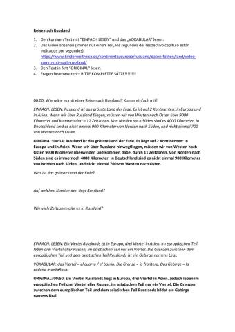 Russland - Video - Intro