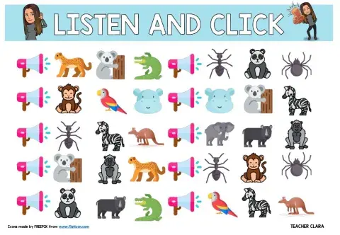 Listen and click wild animals