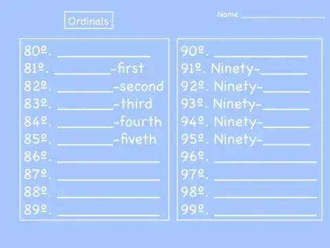 Ordinal 68-99 Writing