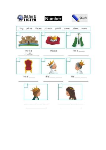 Listen, number and write - The princess and the pea