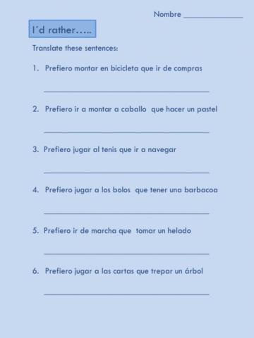 Unit 5 I'd rather.....