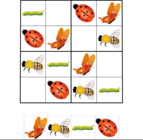 Ασκηση παρατηρητικότητας!Sudoku για τα έντομα! Ανδρέου Ελένη