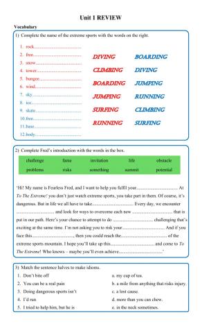 Beyond B1+ Unit 1 Review