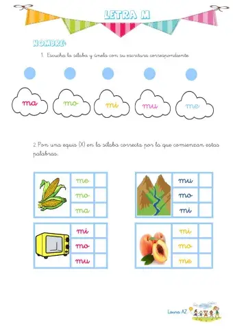 Trabajo de la letra m