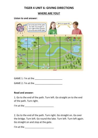 Tiger 4 Unit 6 Giving directions