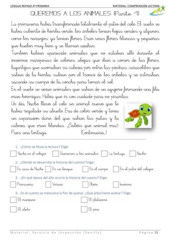 08 Queremos a los animales Parte 1 - Lectura corta